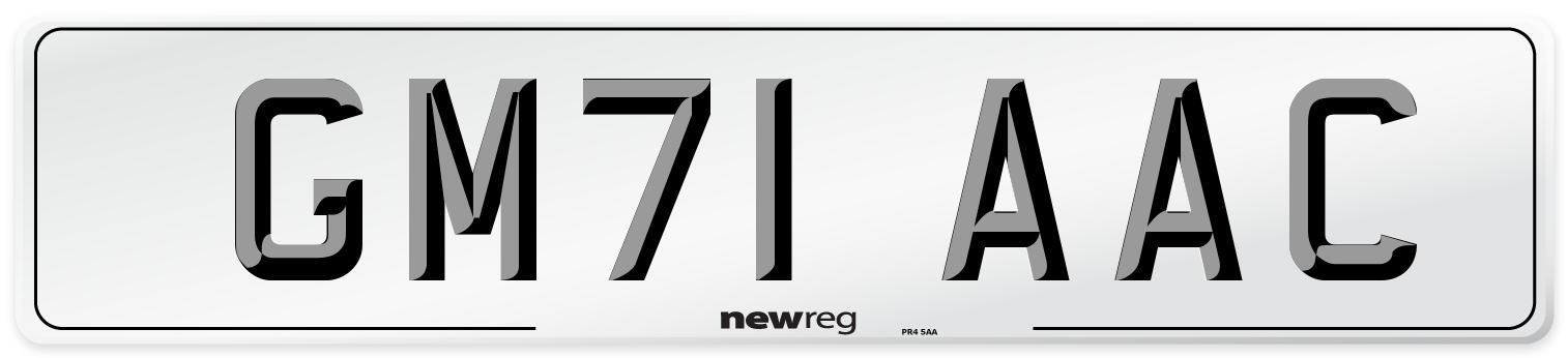 GM71 AAC Number Plate from New Reg